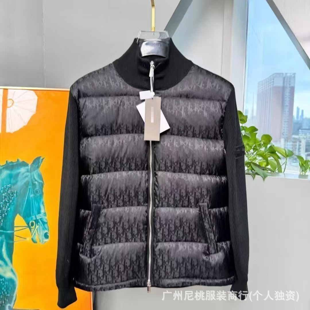 欧洲站新款M家针织拼接休闲羽绒服 男白鸭绒保暖时髦修身羽绒外套 12