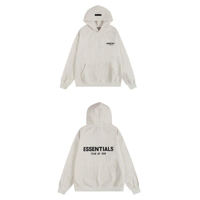 新款FEAR OF GOD ESSENTIALS植绒字母男女休闲宽松加绒连帽卫衣潮 60