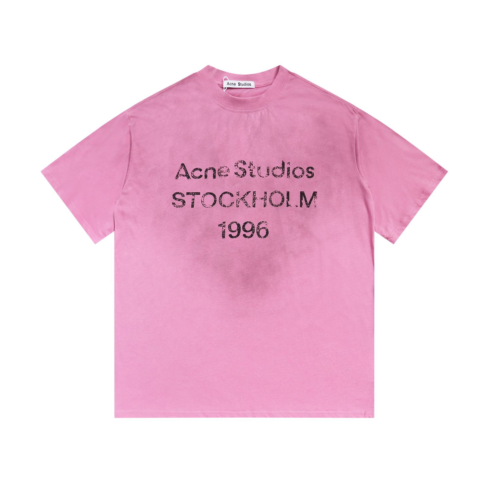 跨境潮牌AC1996烫钻字母印花水洗做旧轻奢男女宽松纯棉长袖T恤 26
