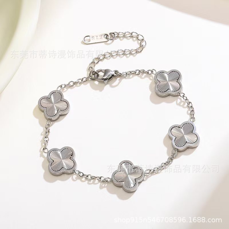 光面劈花手链【银色】