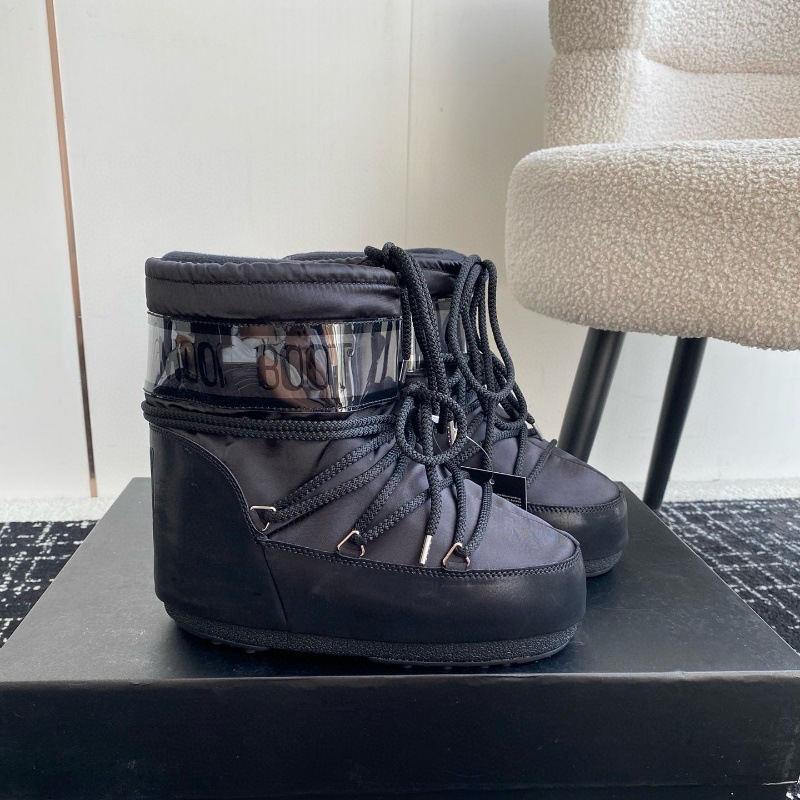 高定25ss秋冬新款月亮靴雪地靴系列内增高防滑保暖丑萌滑雪鞋短靴 45
