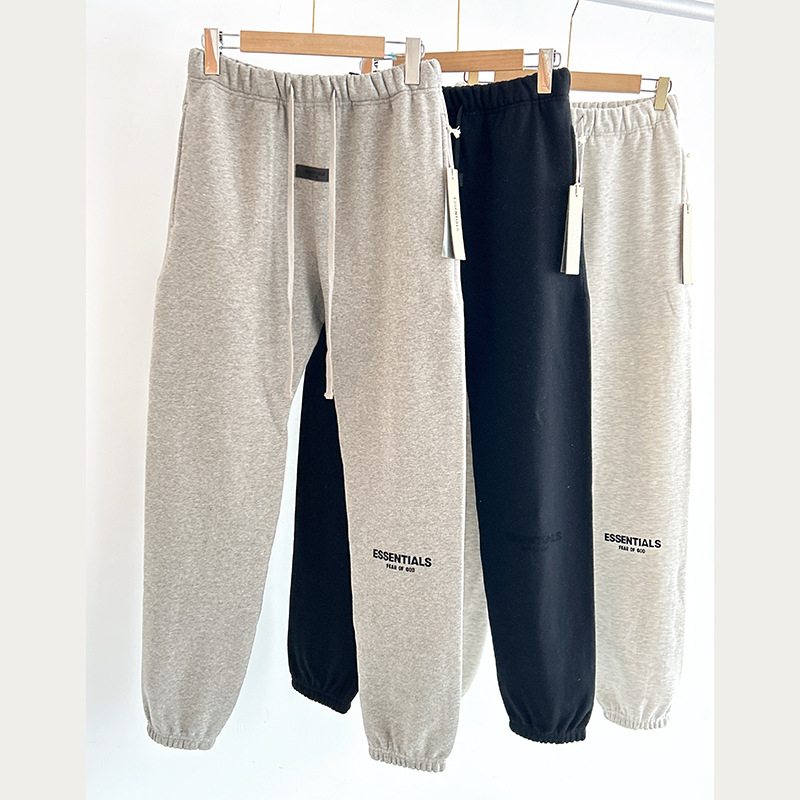 FOG FEAR OF GOD复线ESSENTIALS 秋冬绒植绒束脚休闲长裤纯色高街