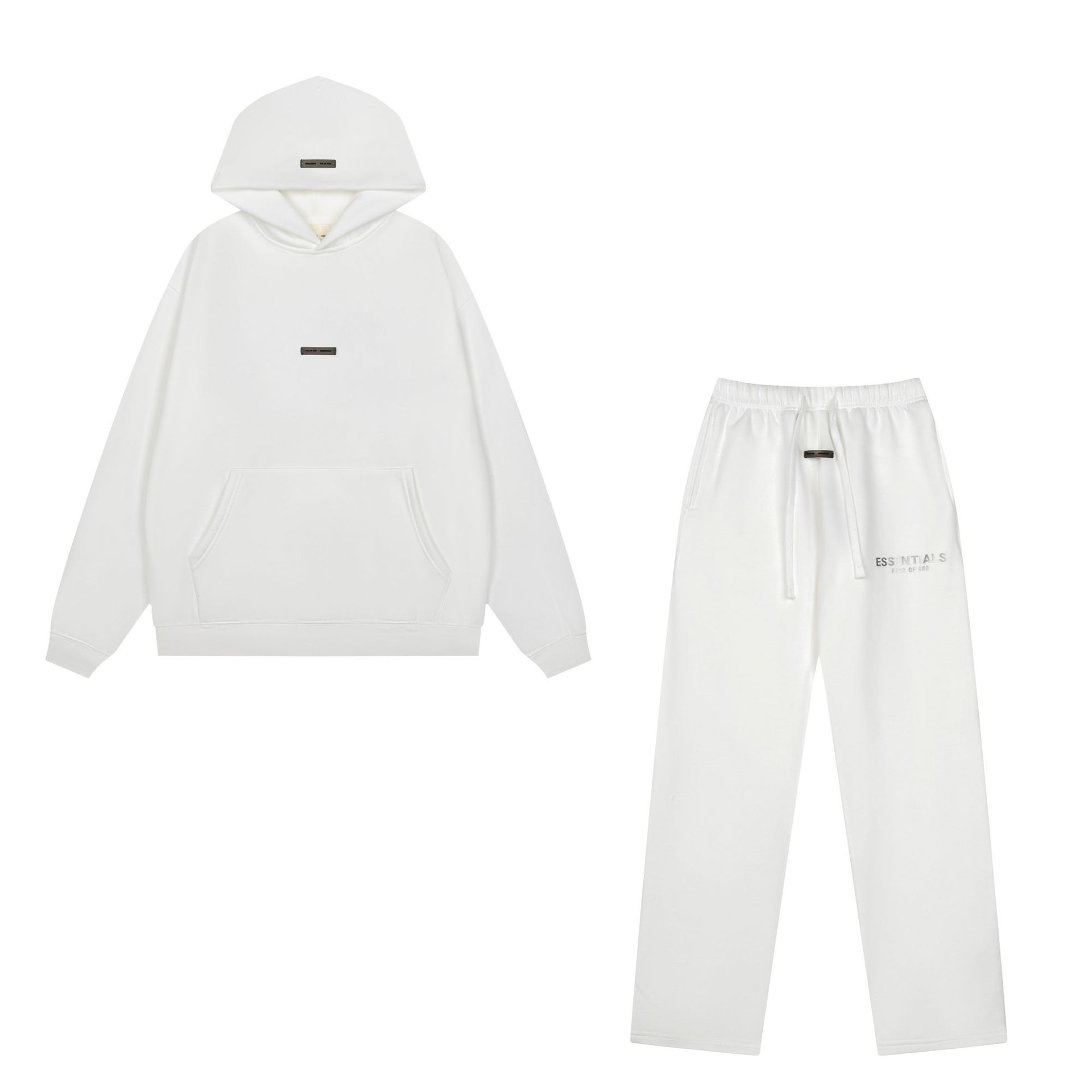 新款FEAR OF GOD ESSENTIALS植绒字母男女休闲宽松加绒连帽卫衣潮 80
