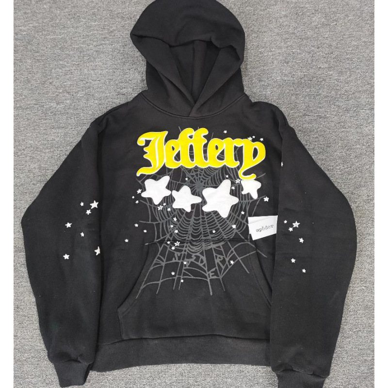 海外原版重磅450G加厚糕绒卫衣连帽衫男发泡印蜘蛛Sp5der hoodies 11