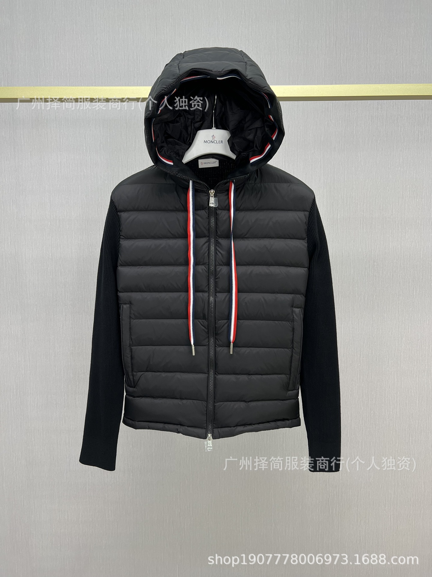 欧洲站M蒙家针织拼接休闲羽绒男白鸭绒保暖时髦修身立领外套羽绒 13