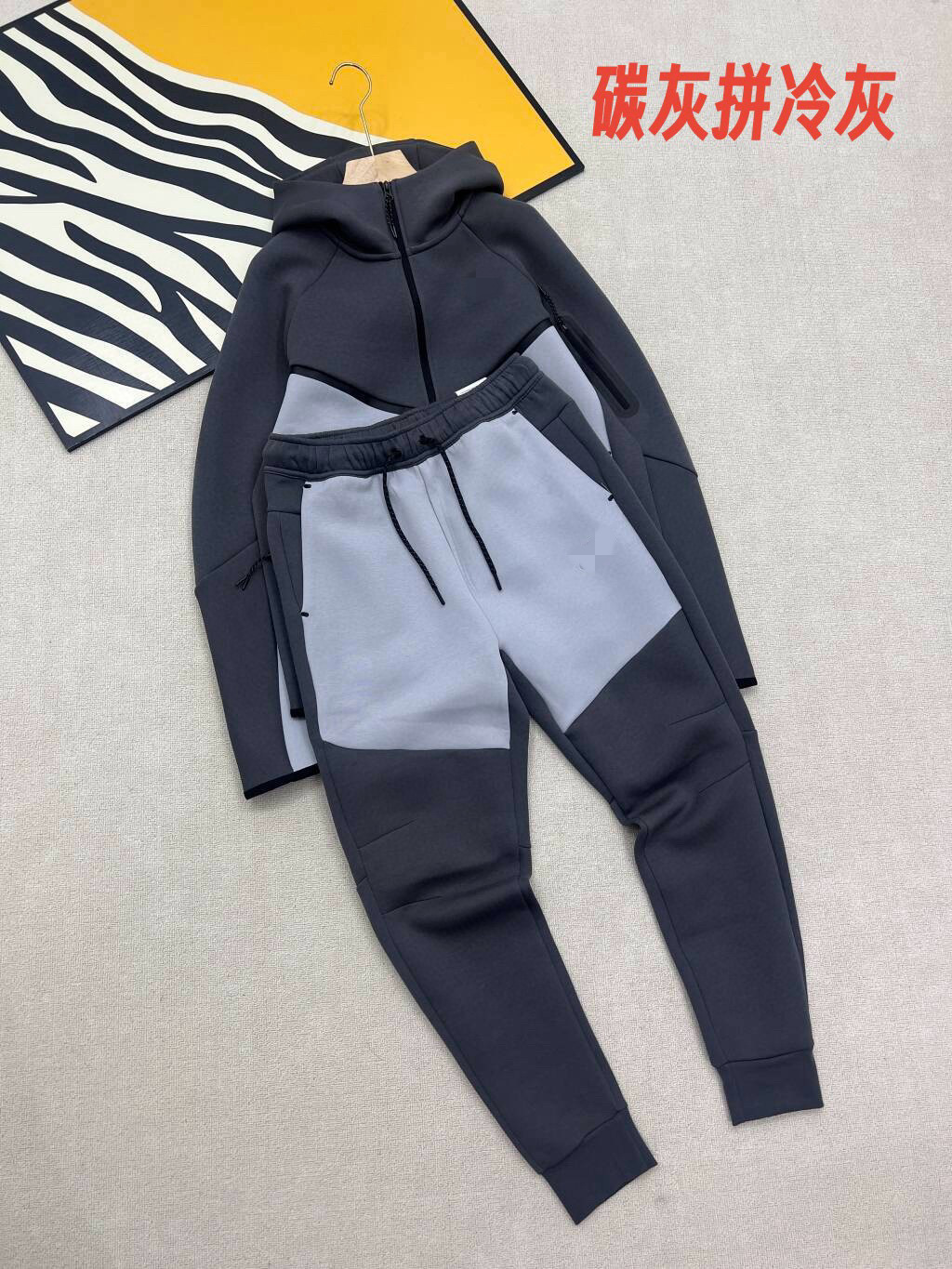 25春秋休闲运动压胶TECHFIEECE科技拉链套装外套卫裤950+496 14