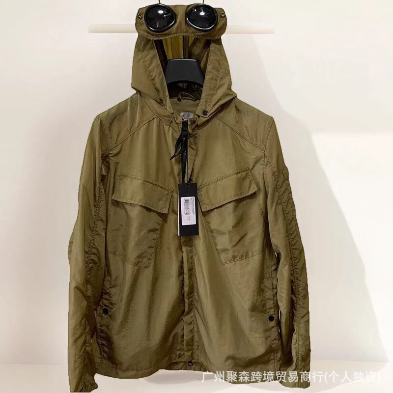 跨境冬款C.P针织拼接羊毛羽绒服男士潮牌连帽拉链白鸭绒夹克外套 15