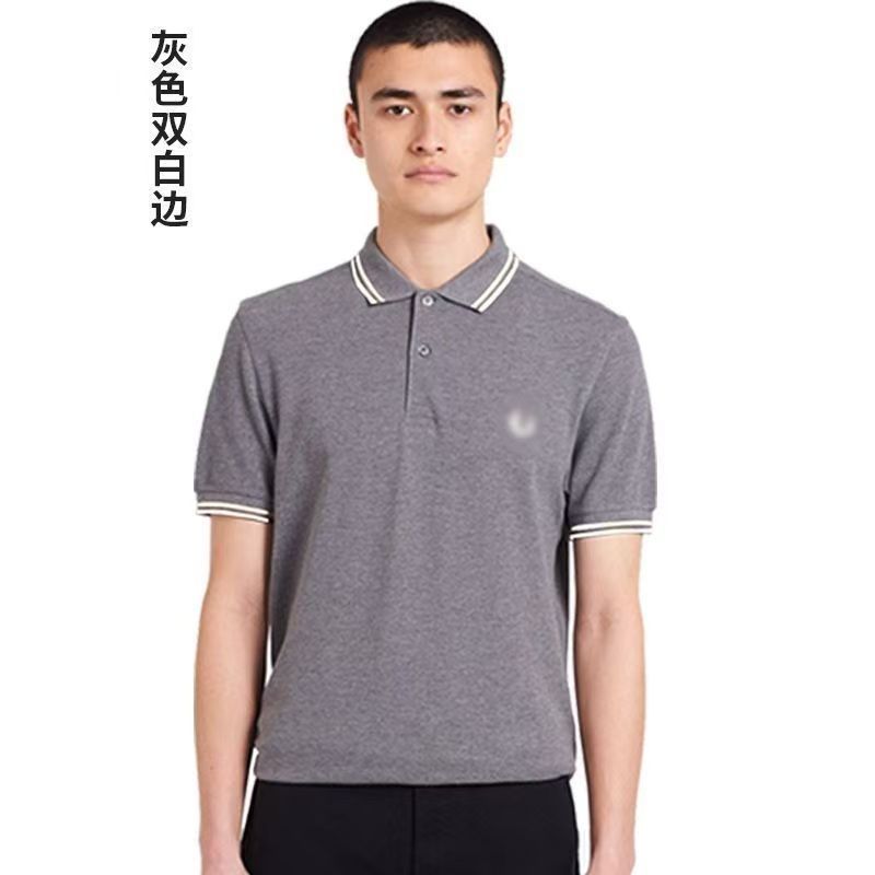 棉夏季麦穗polo衬衫休闲短袖男士包邮重磅刺绣翻领新款潮流透气 14