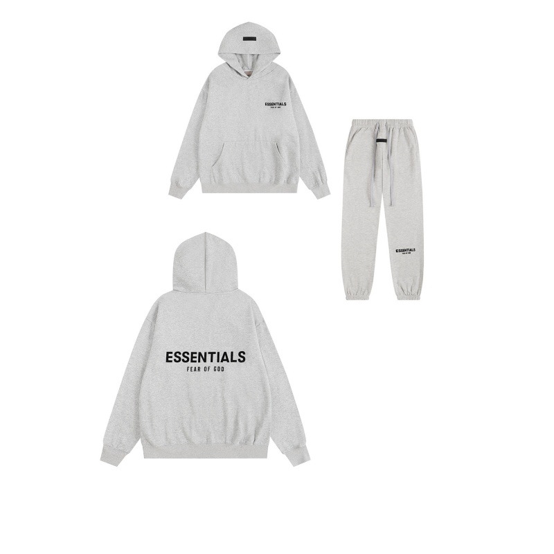 新款FEAR OF GOD ESSENTIALS植绒字母男女休闲宽松加绒连帽卫衣潮 52