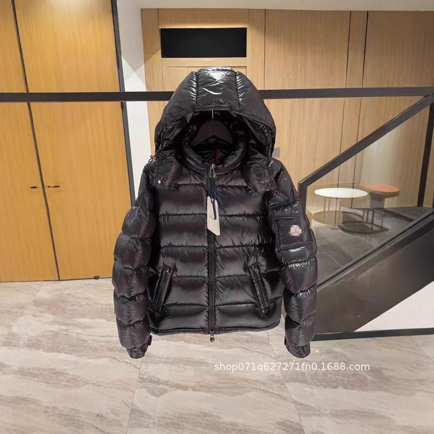 蒙家Maya高版本加厚防风羽绒棉服男女同款亮面保暖连帽外套外贸 2