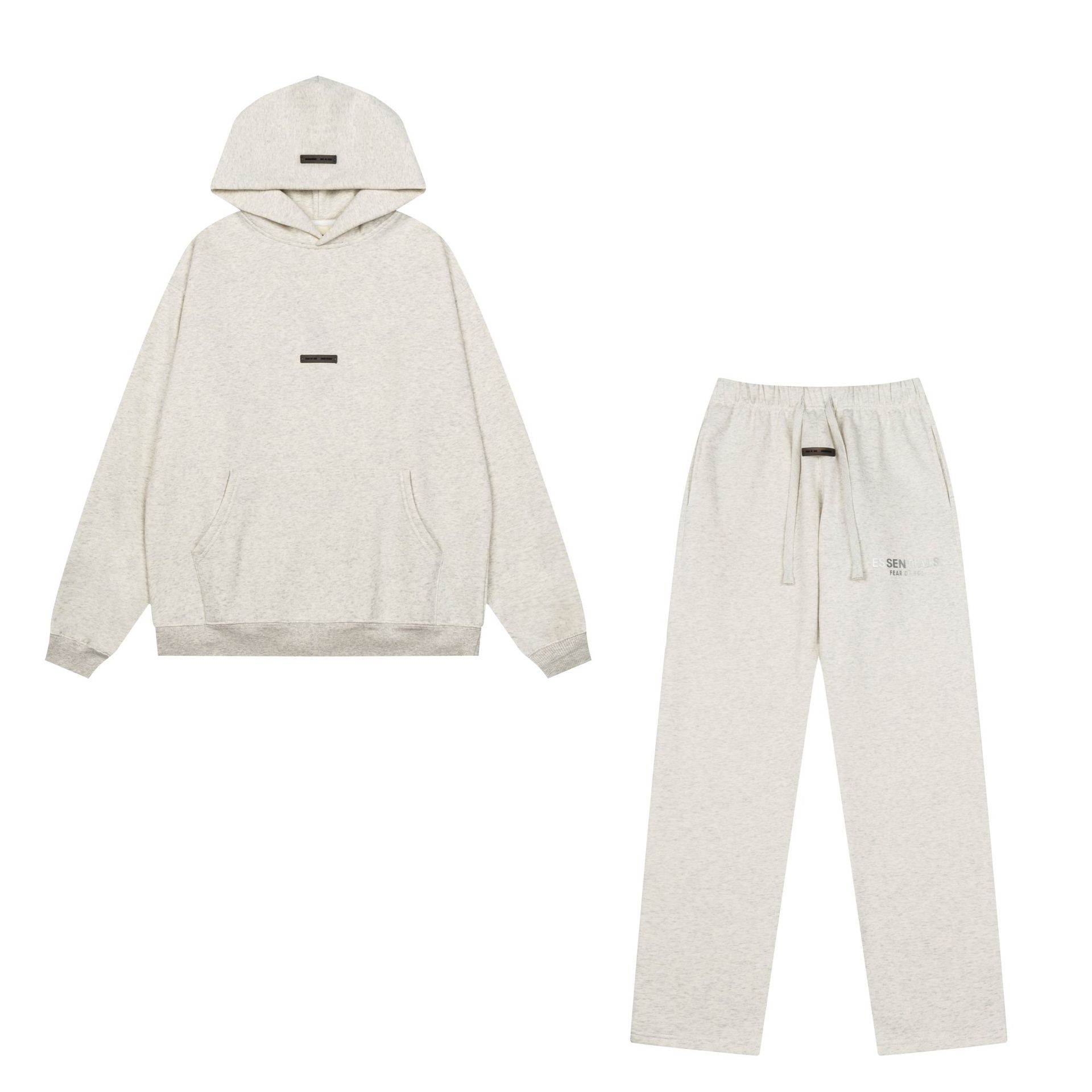 新款FEAR OF GOD ESSENTIALS植绒字母男女休闲宽松加绒连帽卫衣潮 46