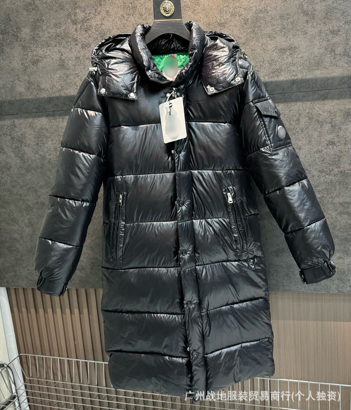 跨境高版本外贸M玛雅黑色经典羽绒服白鸭绒舒适保暖防寒连帽外套 46