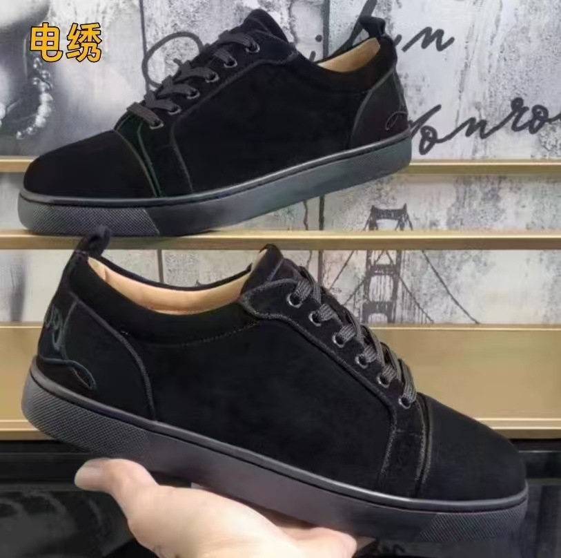 cl男鞋电绣红底小白鞋透气板鞋男鞋平底休闲鞋月牙鞋 12