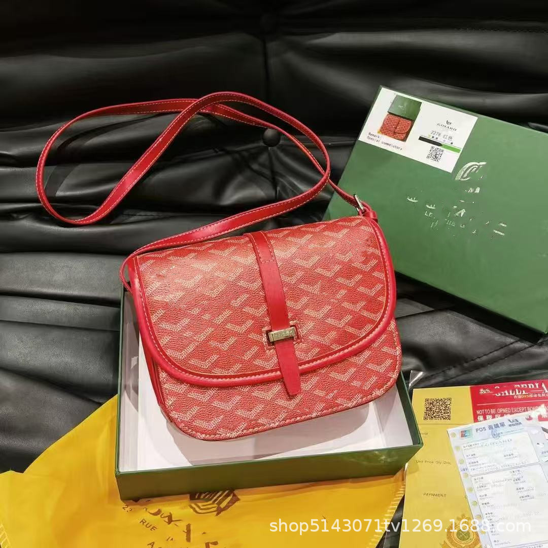 新款狗牙马鞍包男女同款邮差包 单肩斜跨印花女包包潮流时尚百搭 12