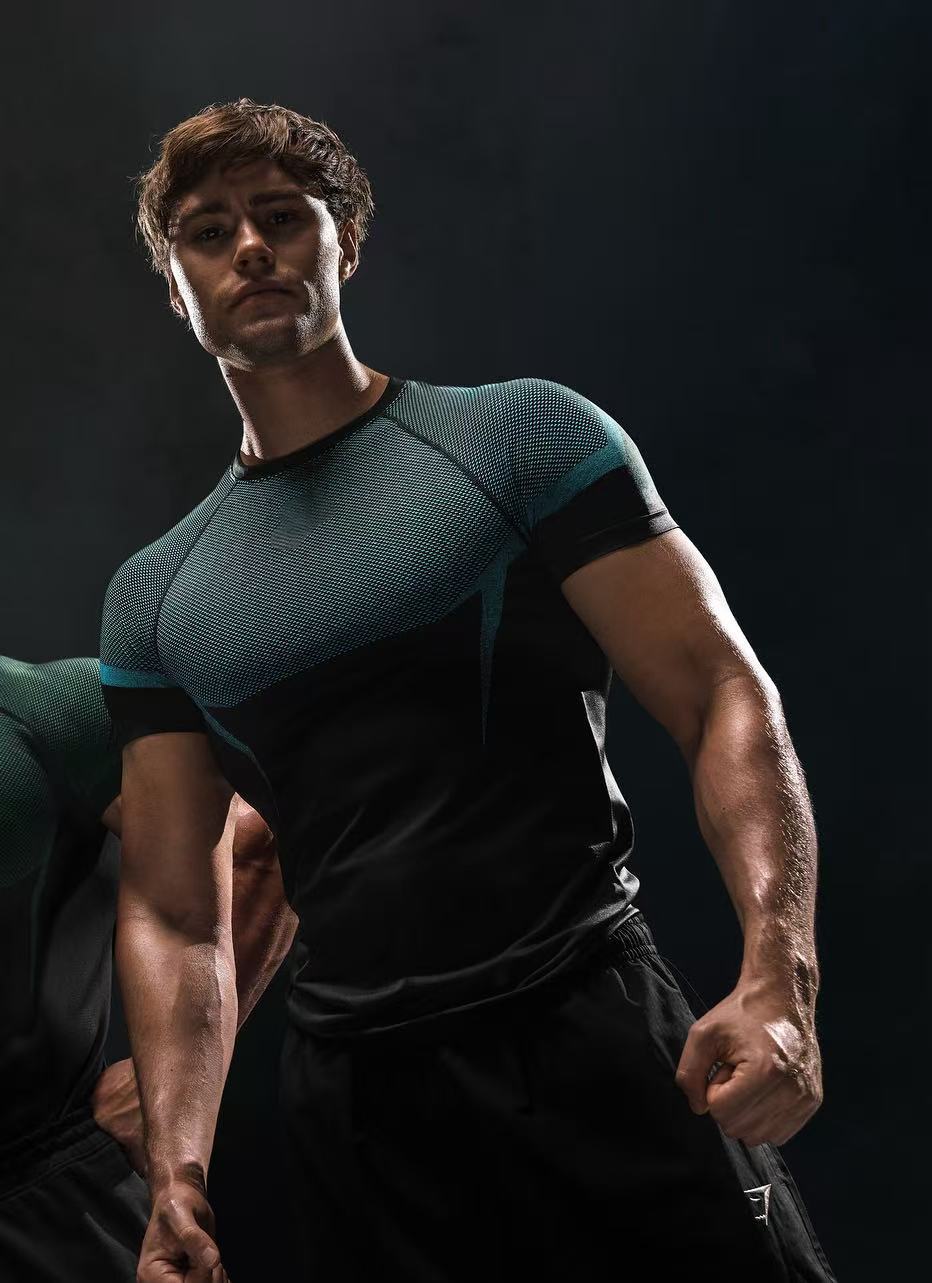 GYMSHARK新款跑步运动健身上衣休闲透气紧身短袖休闲跑步T恤鲨鱼 15