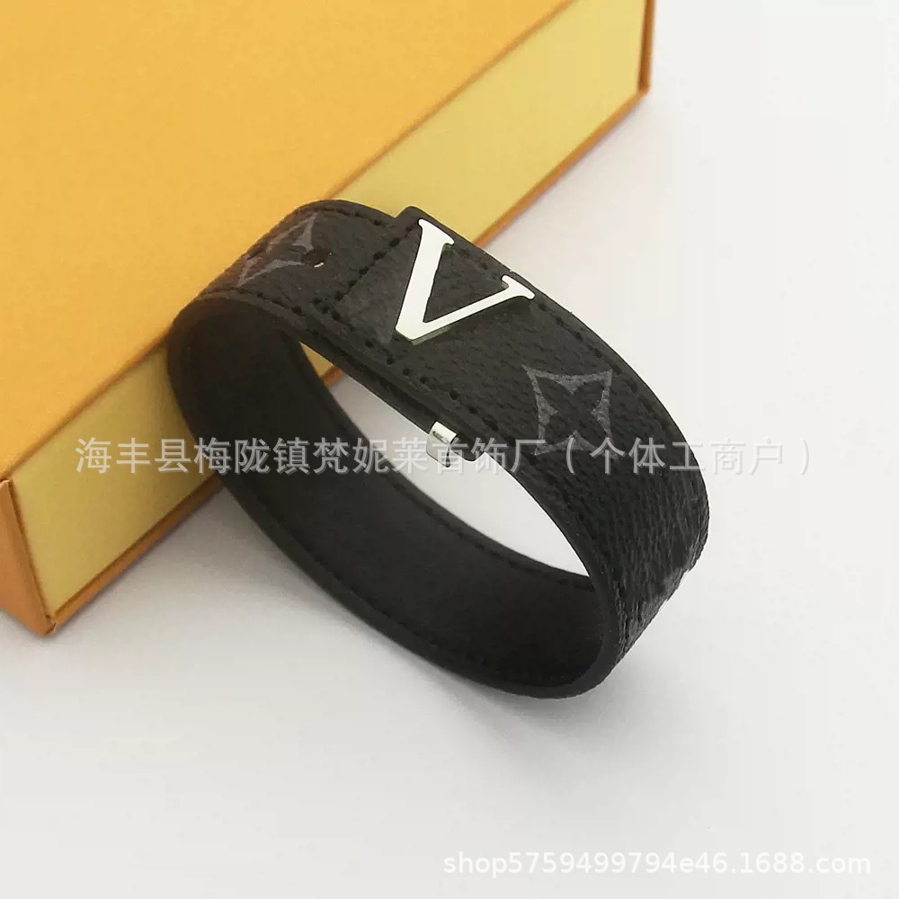 驴家欧美皮绳四叶草印花高品质皮绳男款手环老花手绳外贸跨境直销 6