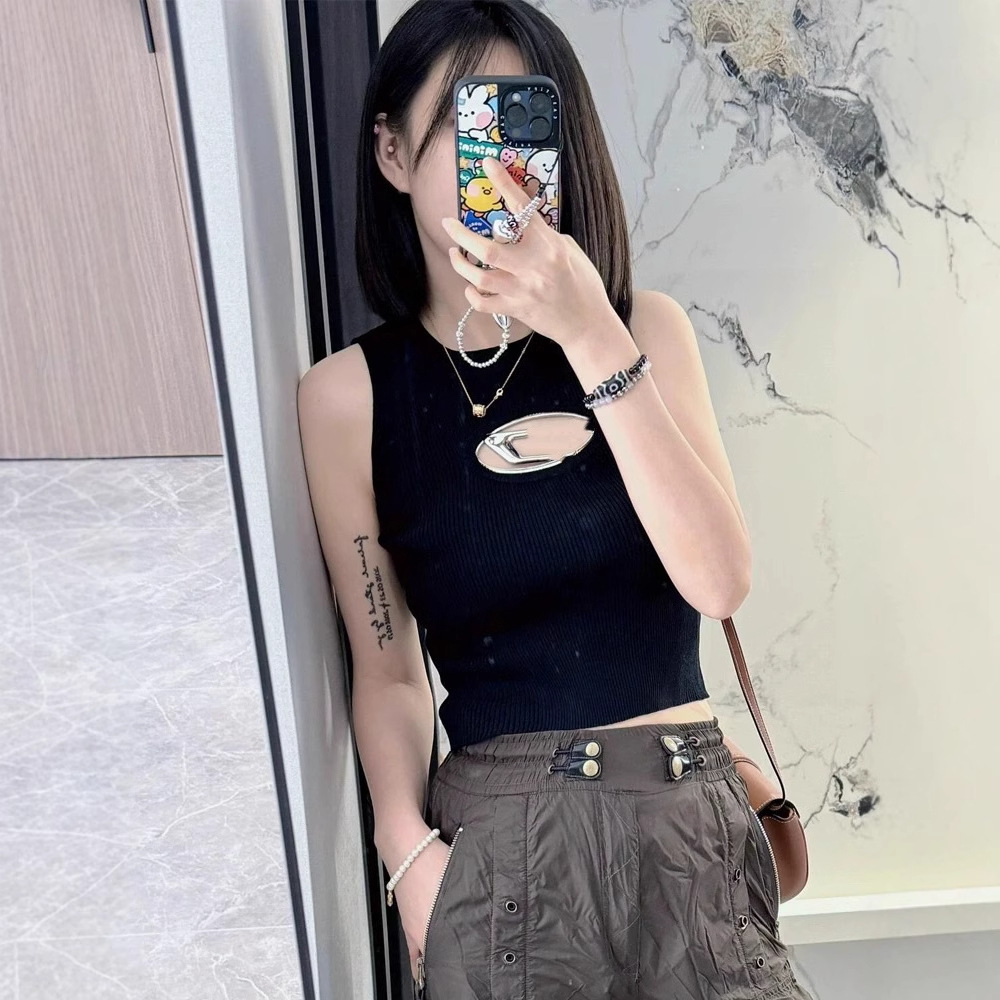 正确版 春夏y2k辣妹针织吊带背心女内搭外穿修身短款上衣 3