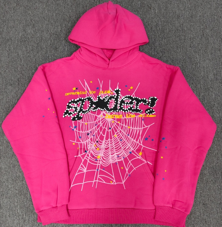 海外原版重磅450G加厚糕绒卫衣连帽衫男发泡印蜘蛛Sp5der hoodies 17