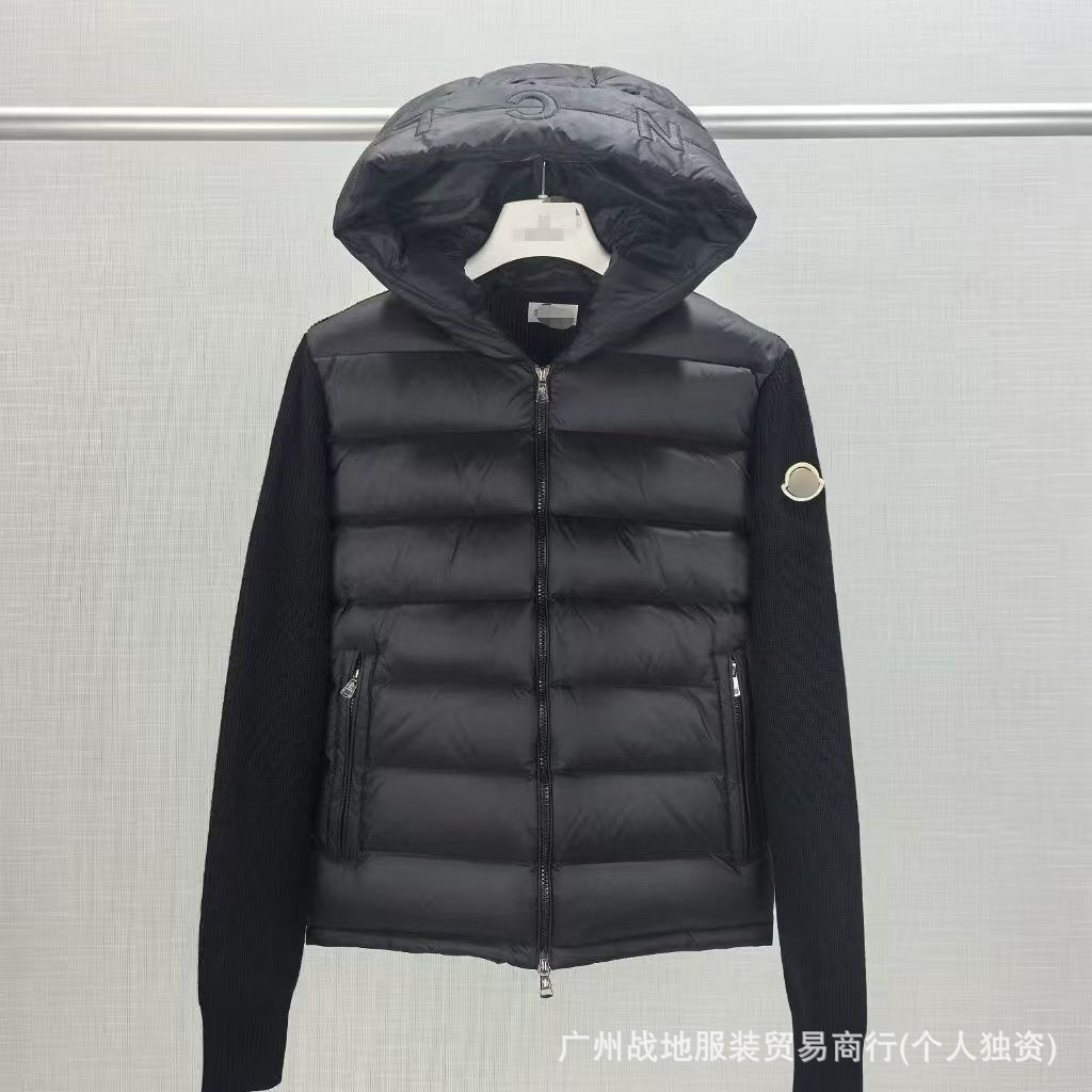 跨境高版本外贸M玛雅黑色经典羽绒服白鸭绒舒适保暖防寒连帽外套 52
