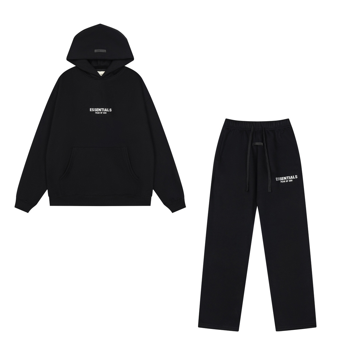新款FEAR OF GOD ESSENTIALS植绒字母男女休闲宽松加绒连帽卫衣潮 45
