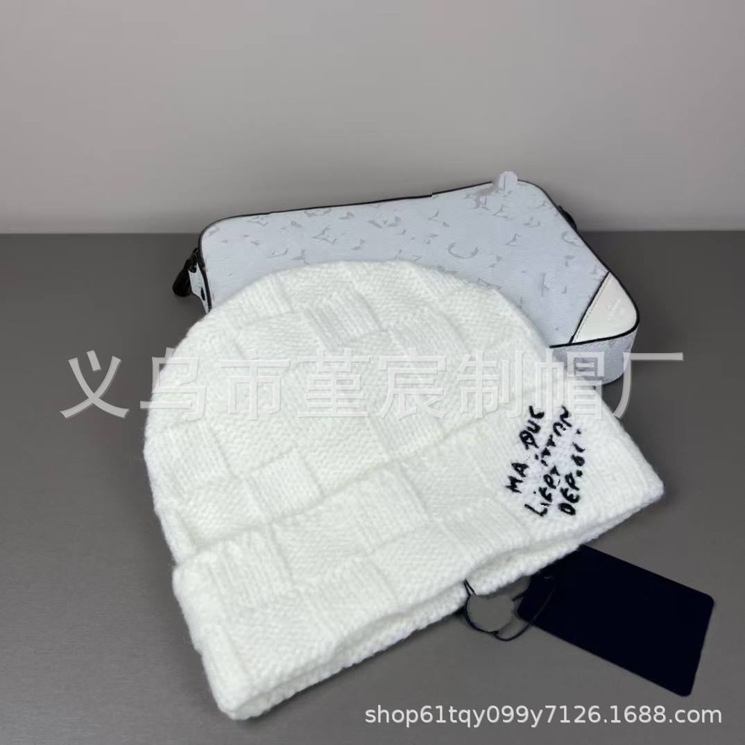欧美跨境时尚图案针织帽韩版休闲百搭简约秋冬保暖户外防寒毛线帽 13