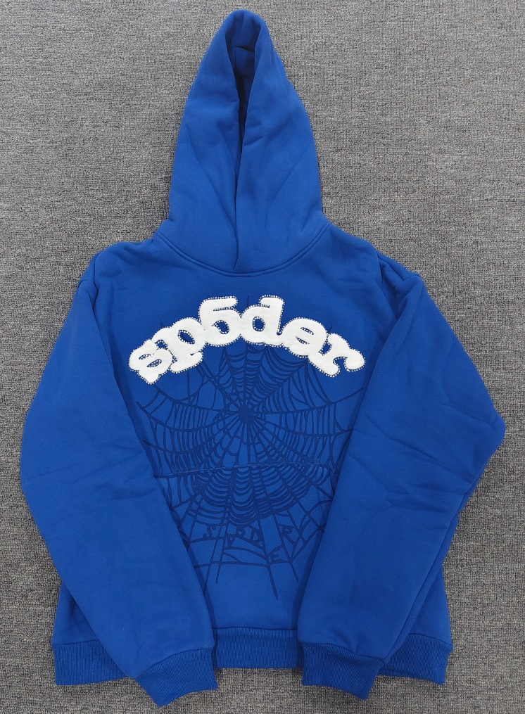 海外原版重磅450G加厚糕绒卫衣连帽衫男发泡印蜘蛛Sp5der hoodies 86