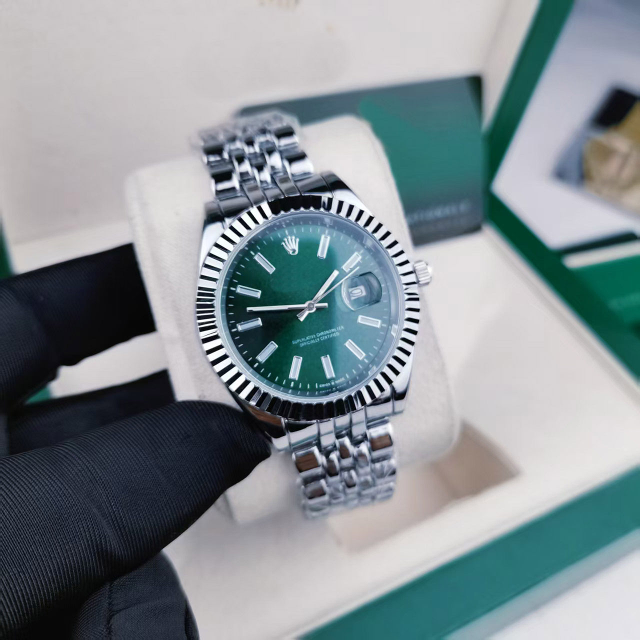 日志实心钢带条刻绿