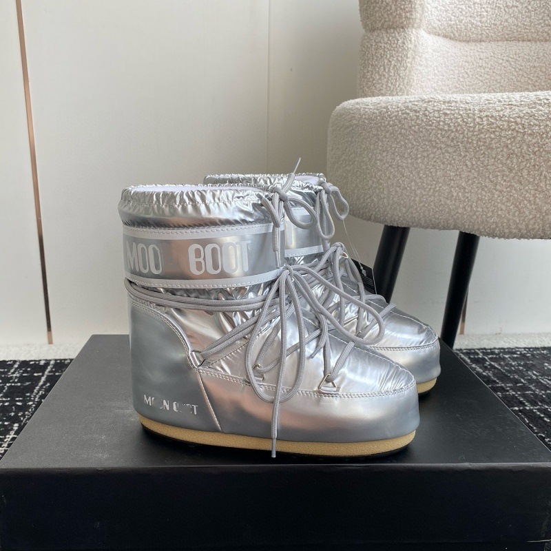 高定25ss秋冬新款月亮靴雪地靴系列内增高防滑保暖丑萌滑雪鞋短靴 50