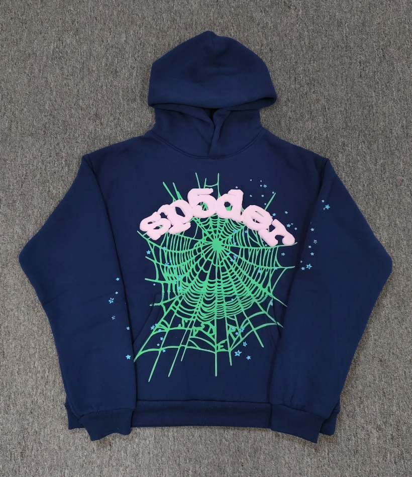 海外原版重磅450G加厚糕绒卫衣连帽衫男发泡印蜘蛛Sp5der hoodies 27