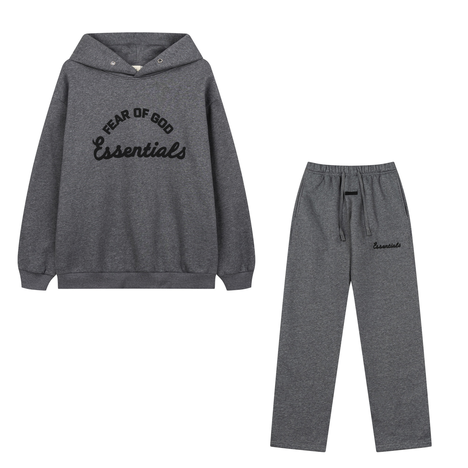 新款FEAR OF GOD ESSENTIALS植绒字母男女休闲宽松加绒连帽卫衣潮 32