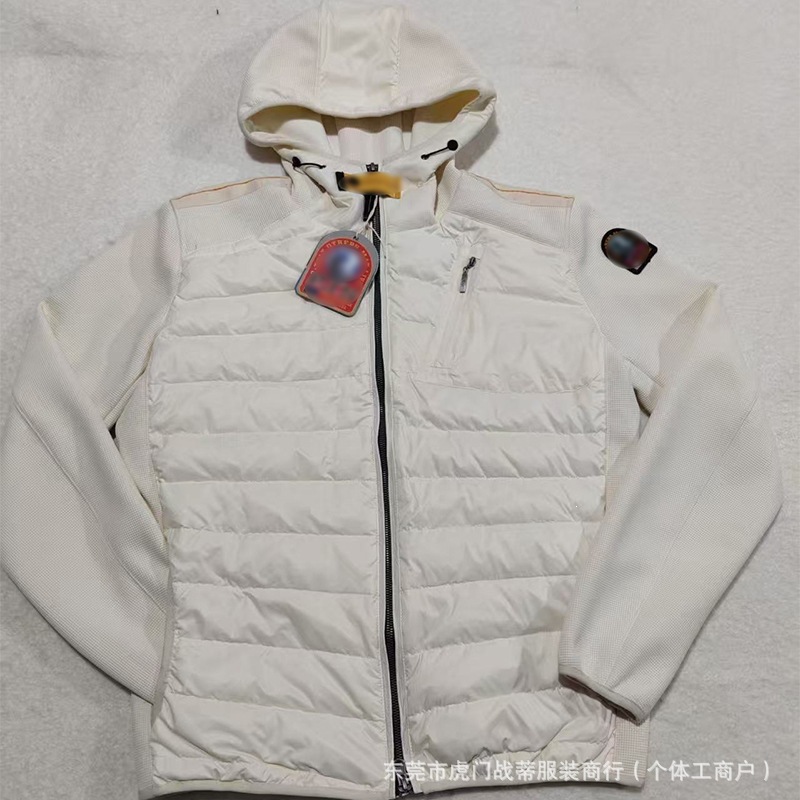 跨境PJS高版跳伞绗缝男士连帽加厚白鸭绒羽绒服防风保暖夹克外套 24
