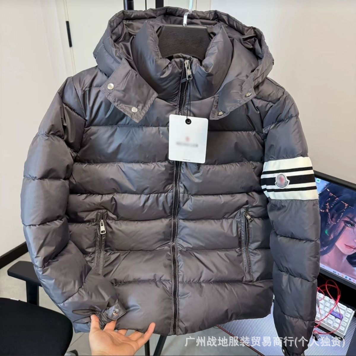 跨境高版本外贸M玛雅黑色经典羽绒服白鸭绒舒适保暖防寒连帽外套 67