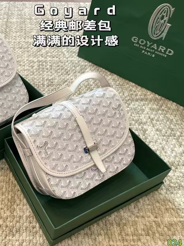 狗牙经典戈雅Goyard邮差包荔枝纹牛皮马鞍包单肩斜挎印花女包新款 7