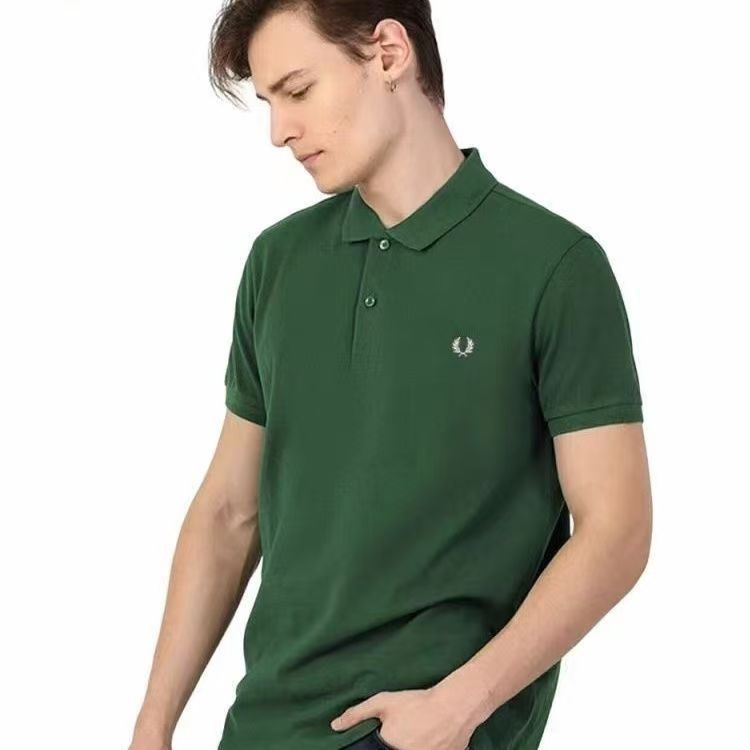 棉夏季麦穗polo衬衫休闲短袖男士包邮重磅刺绣翻领新款潮流透气 17