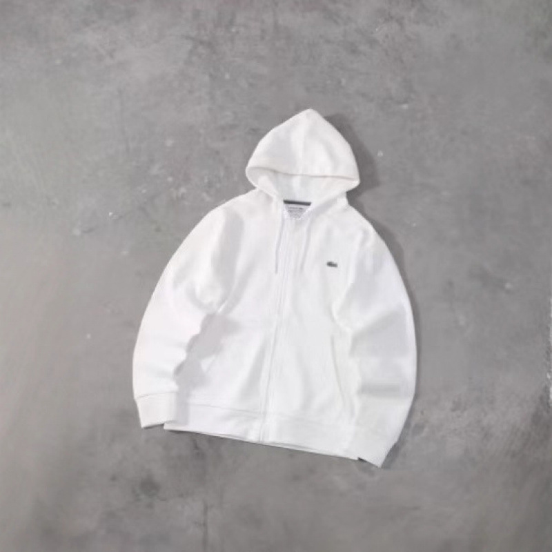 男春秋款休闲拉链开衫卫衣原标刺绣时尚连帽外套新款法鳄加绒卫衣