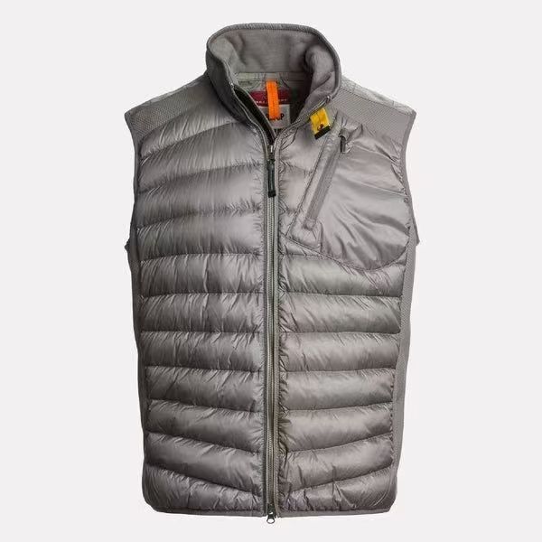 拼接款羽绒马甲卡其色