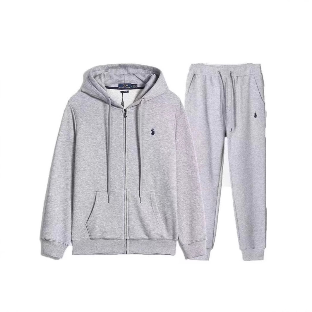 外贸刺绣开衫卫衣男士女士春秋款刺绣小马套装连帽外套+裤子套装