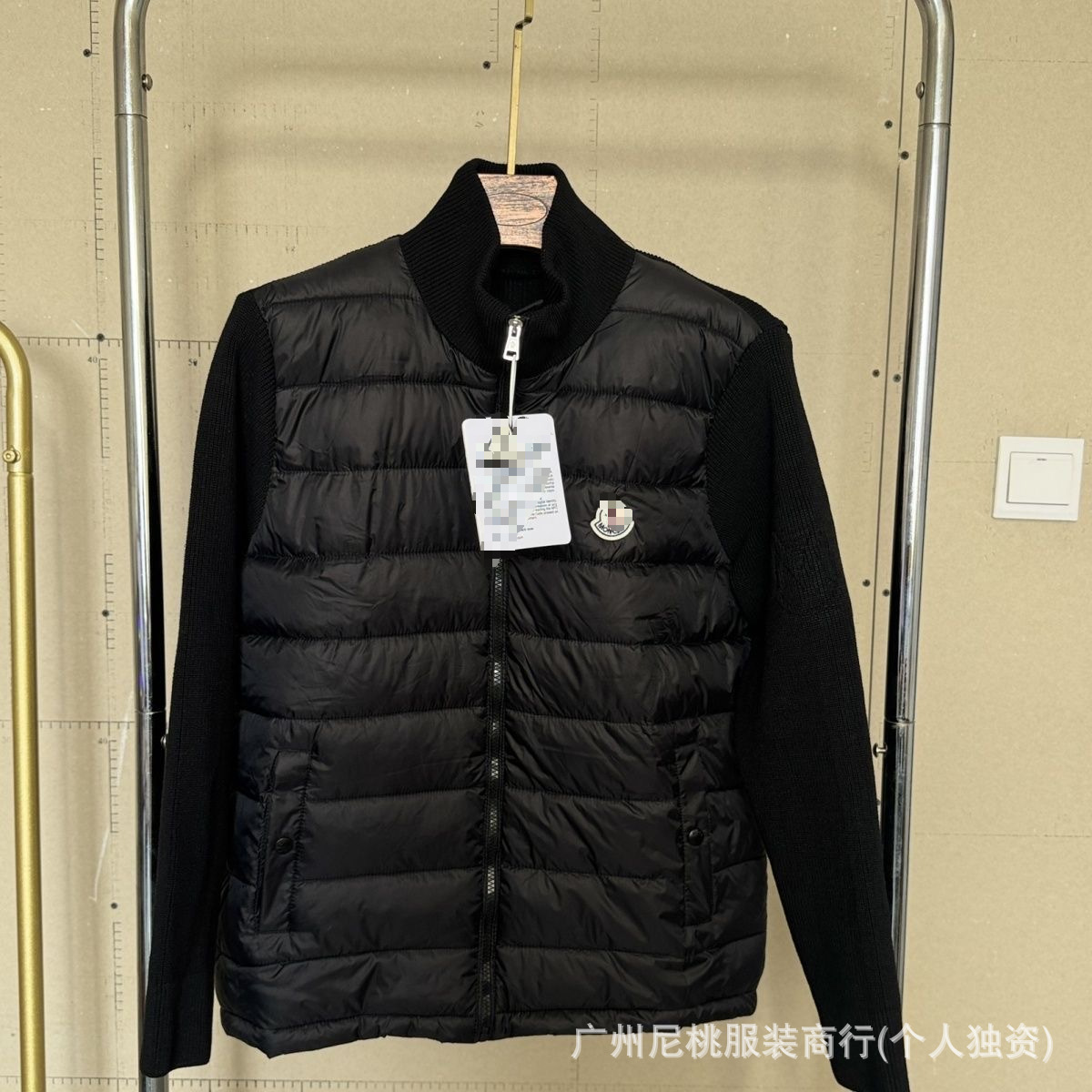 欧洲站新款M家针织拼接休闲羽绒服 男白鸭绒保暖时髦修身羽绒外套 8