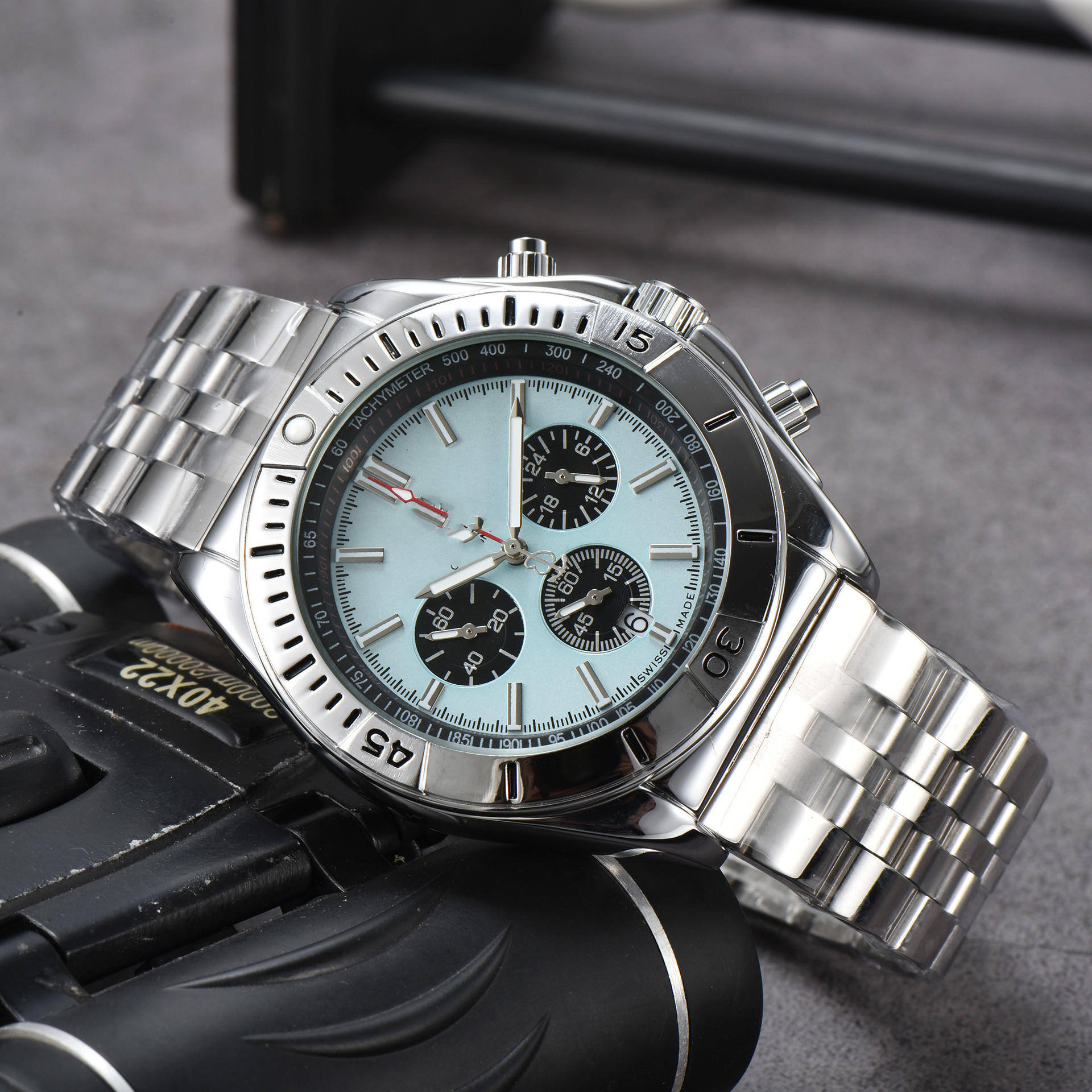 2023外贸热销男士钢带皮带BNL手表6针石英皮带手表厂家批发一件代 15