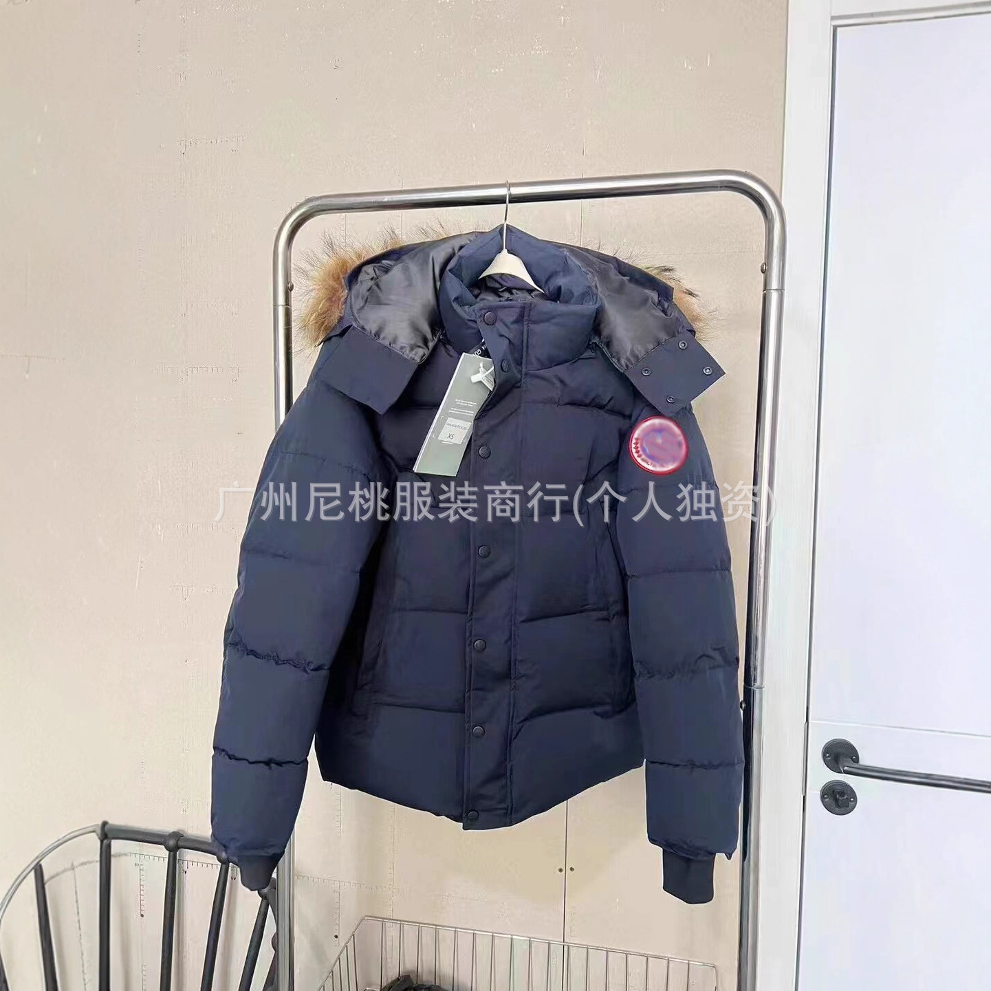 新款正确版鹅大口袋男女情侣派克棉服连帽加厚保暖防风外套 2