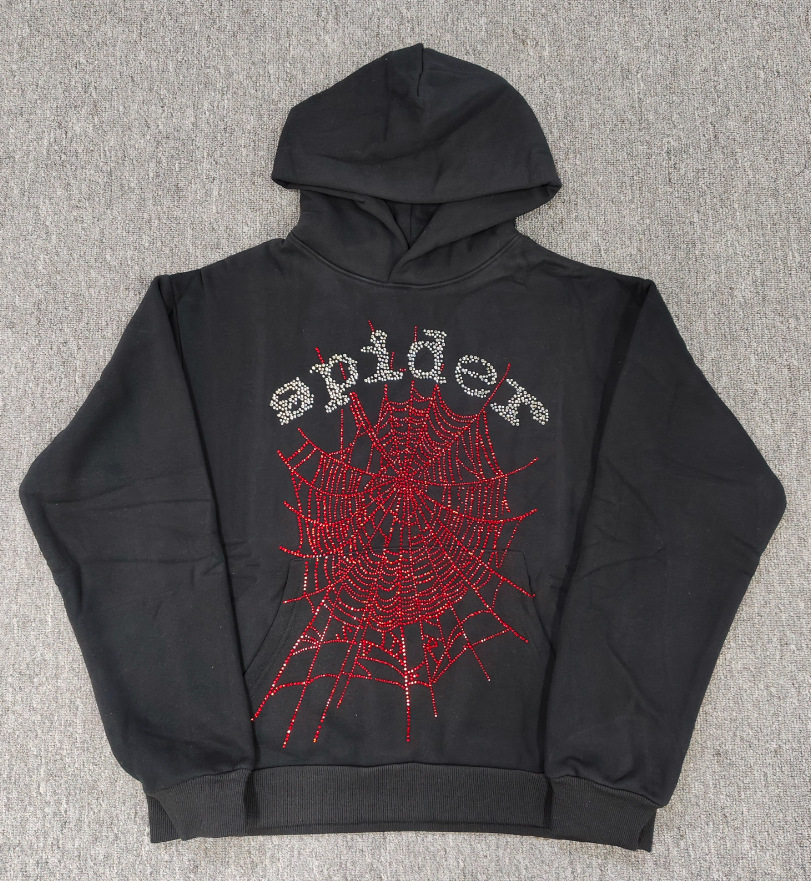 海外原版重磅450G加厚糕绒卫衣连帽衫男发泡印蜘蛛Sp5der hoodies 67