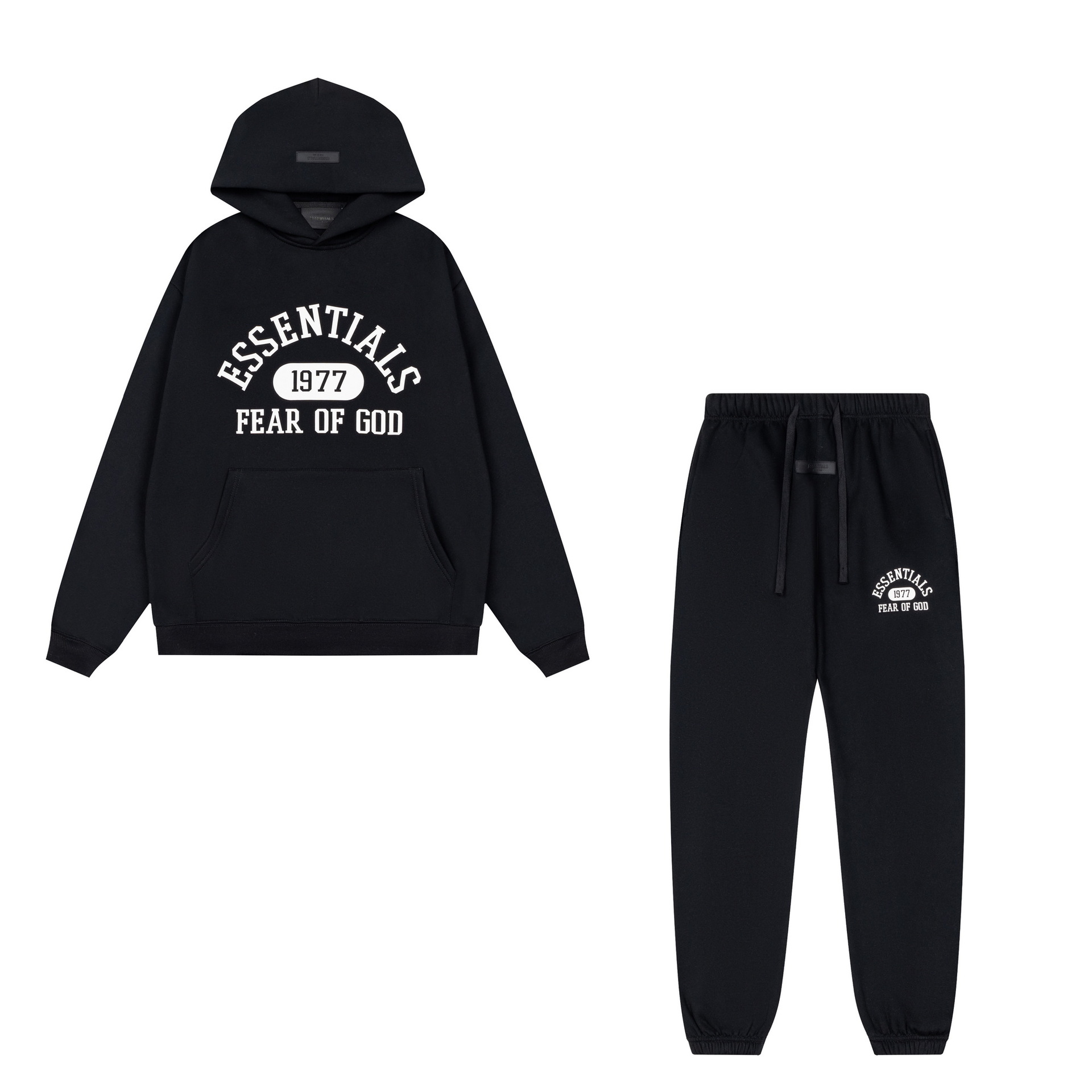 新款FEAR OF GOD ESSENTIALS植绒字母男女休闲宽松加绒连帽卫衣潮 102