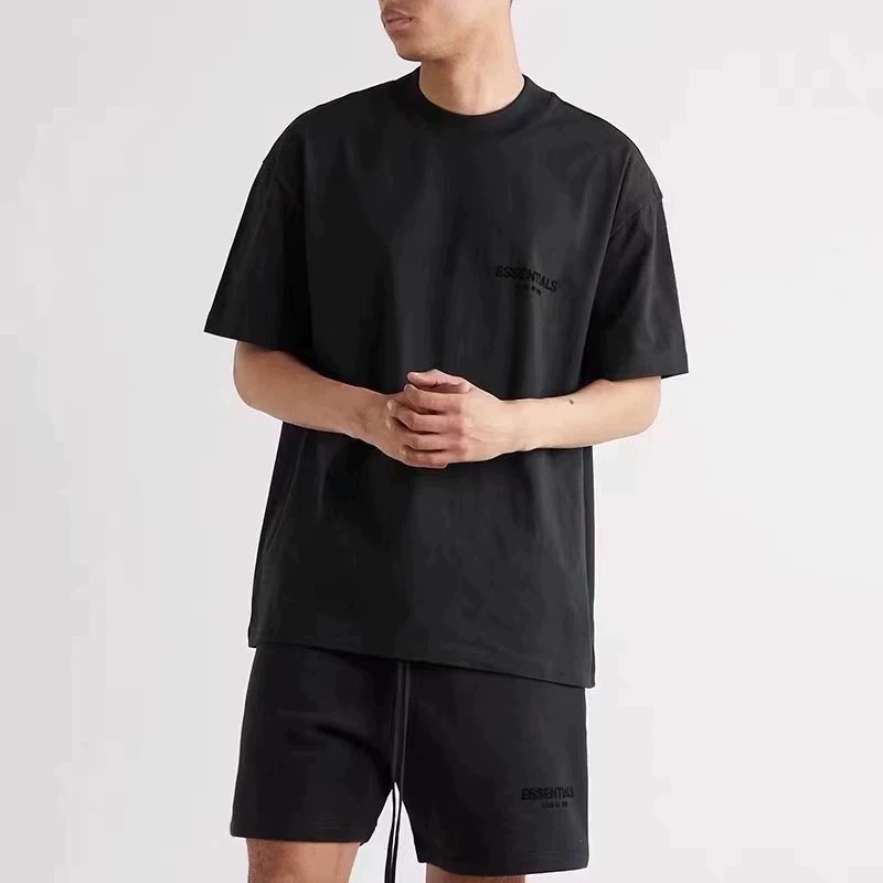高端原厂复线ESSENTIALS短袖高街美式宽松情侣潮牌男女纯棉T恤批 2