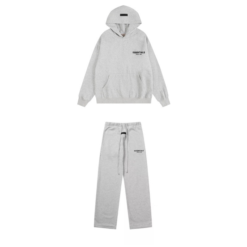 新款FEAR OF GOD ESSENTIALS植绒字母男女休闲宽松加绒连帽卫衣潮 19