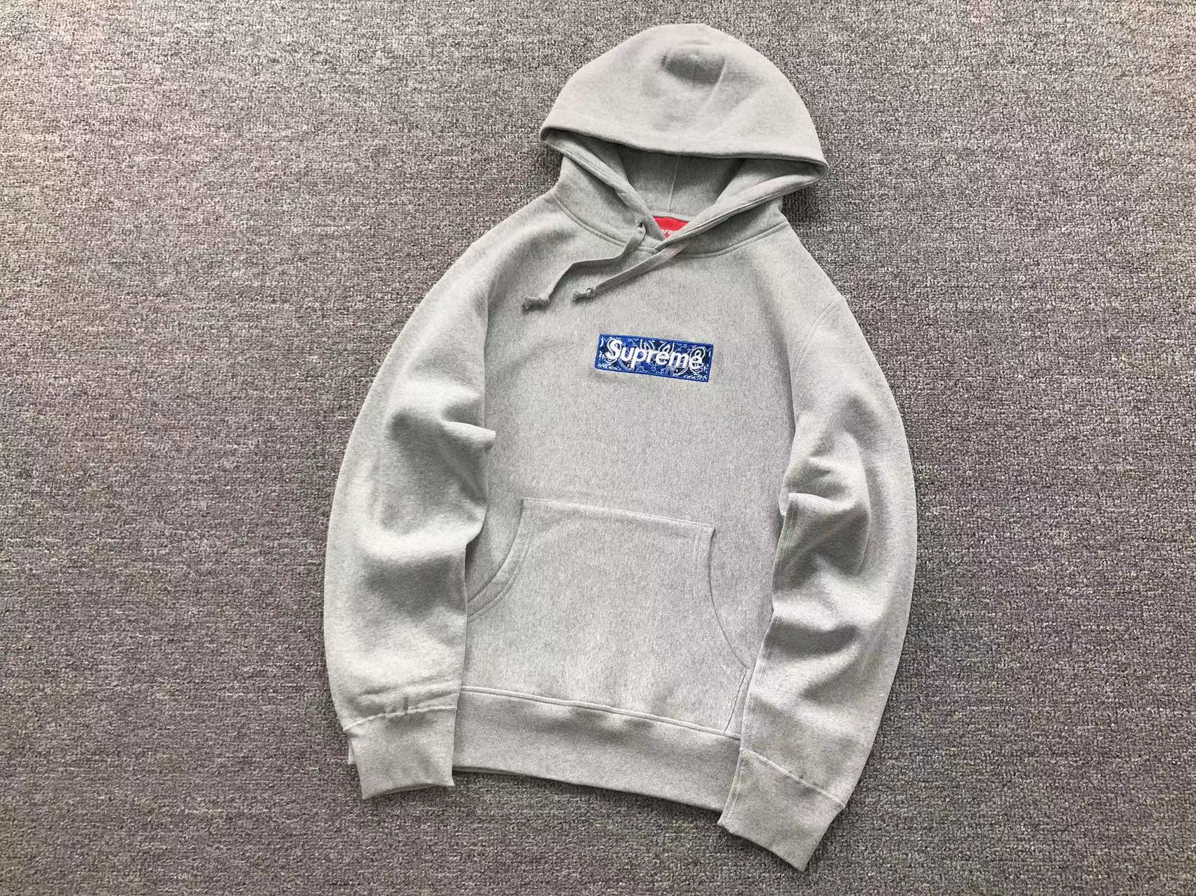 25FW SUPreme贴布BIG LOGO刺绣加绒重磅连帽卫衣男爆款秋冬款纯色 77