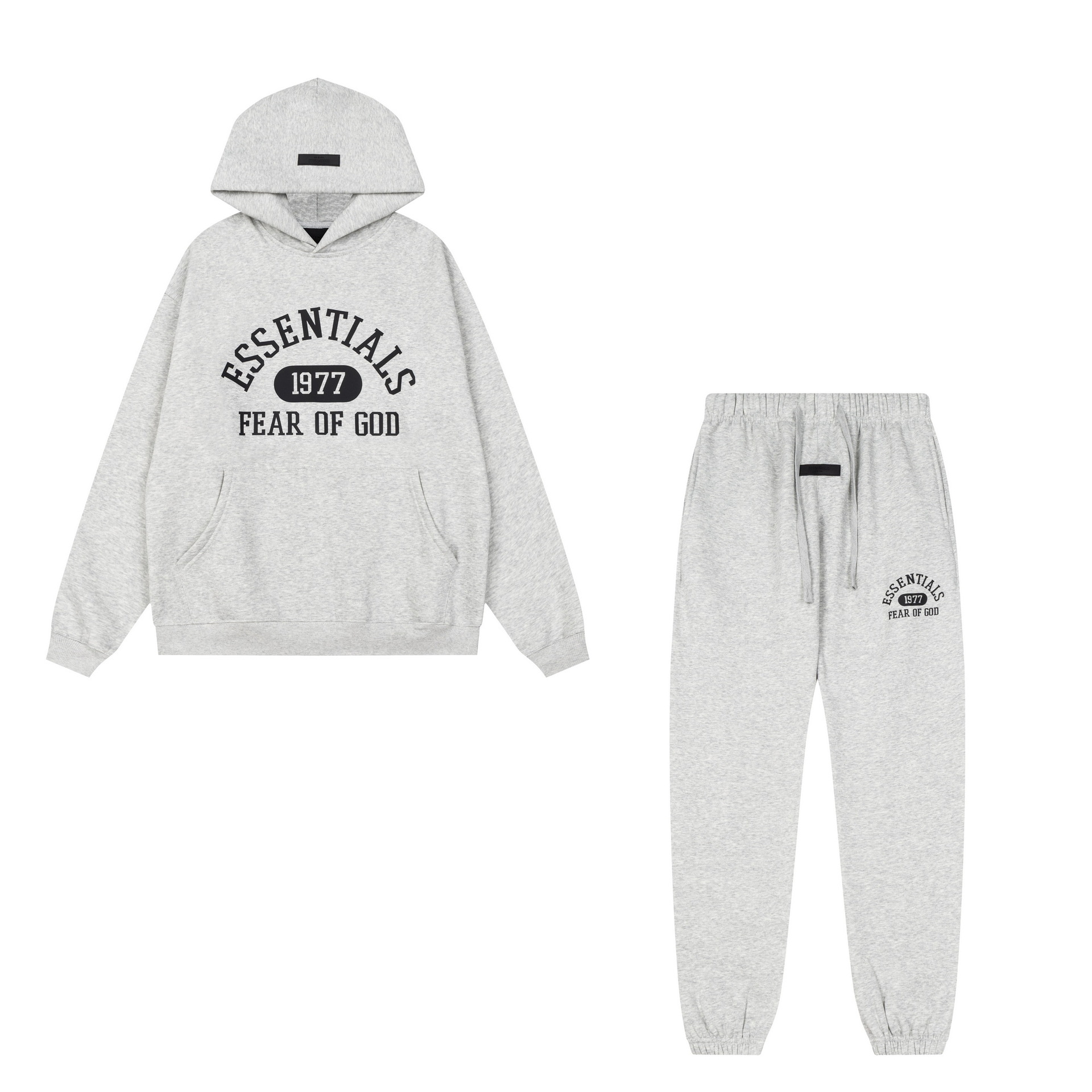 新款FEAR OF GOD ESSENTIALS植绒字母男女休闲宽松加绒连帽卫衣潮 67