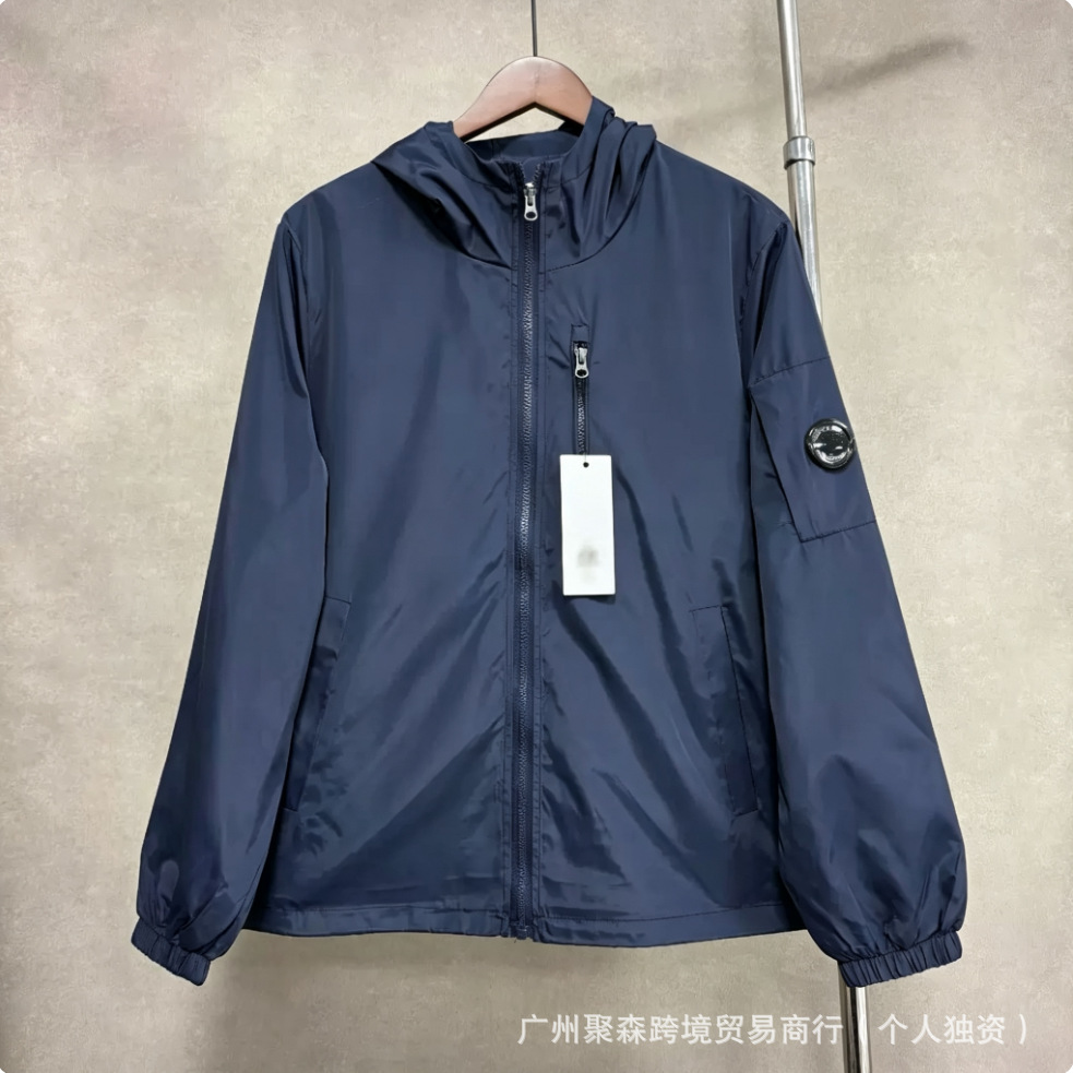 跨境冬款C.P针织拼接羊毛羽绒服男士潮牌连帽拉链白鸭绒夹克外套 53