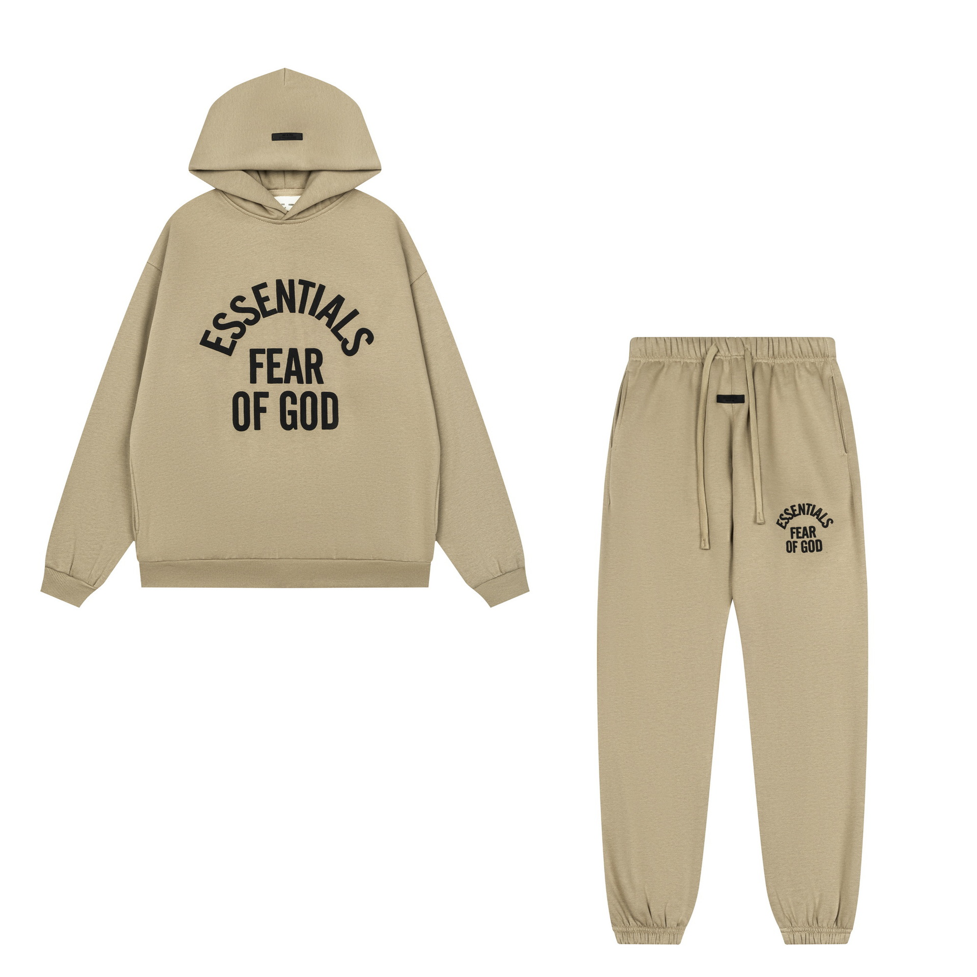新款FEAR OF GOD ESSENTIALS植绒字母男女休闲宽松加绒连帽卫衣潮 41