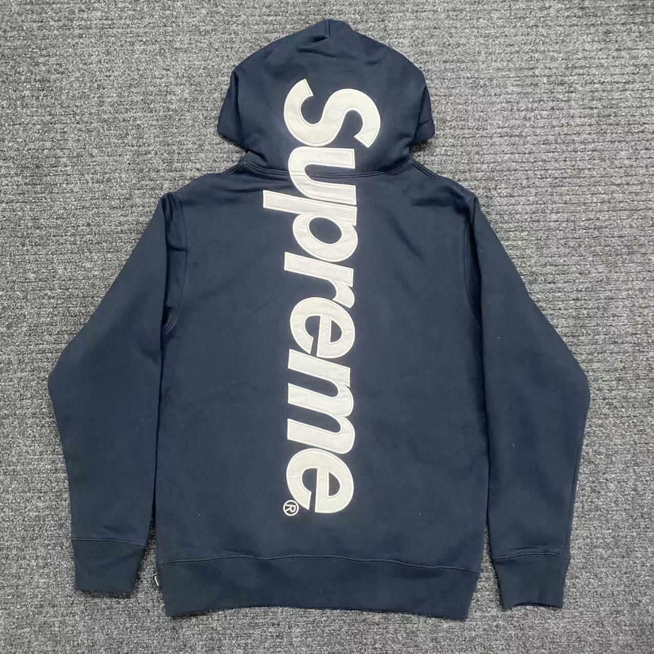 25FW SUPreme贴布BIG LOGO刺绣加绒重磅连帽卫衣男爆款秋冬款纯色 16