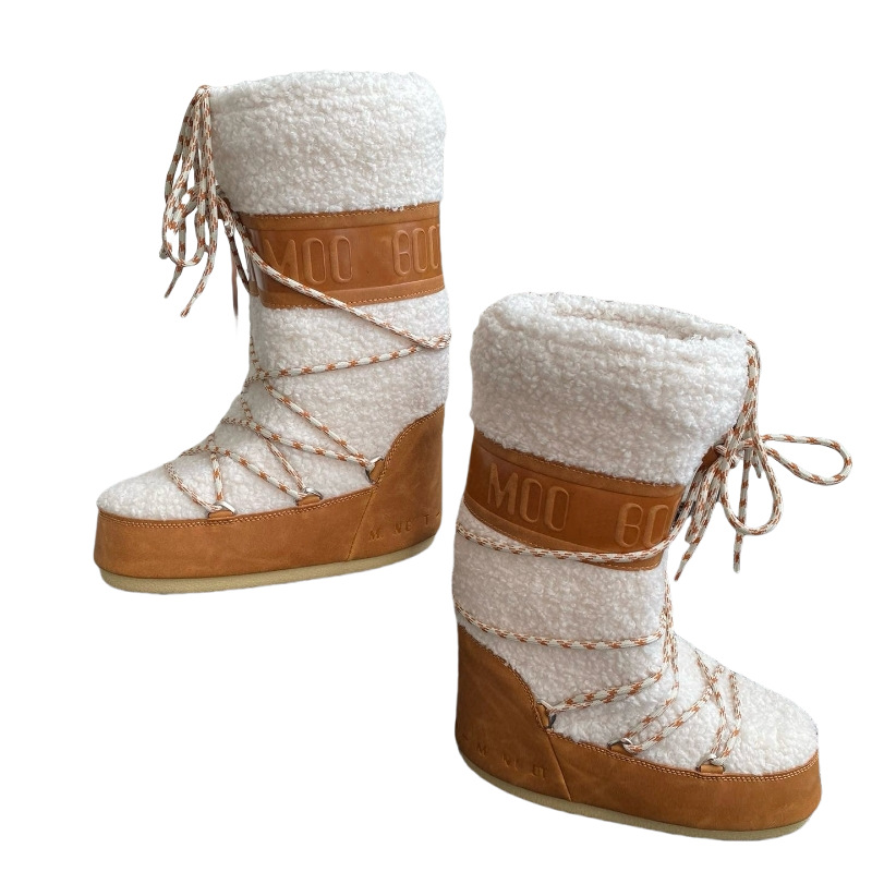 高定25ss秋冬新款月亮靴雪地靴系列内增高防滑保暖丑萌滑雪鞋短靴 5